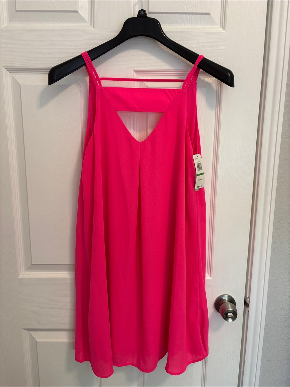 Bright Pink Sleeveless Swing Dress w94